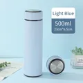 Light blue 500ml 316 stainless steel insulated water bottle with matte finish - Standard Straight Series / Sky Blue