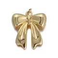 Exquisite 18K gold-plated butterfly bow pendant with polished finish for DIY jewelry - Gold Plated Alloy Bow(YSN007-07)