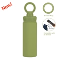 Matte avocado green insulated sports bottle with magnetic booster ring attachment - Matcha Green