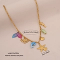 Gouden roestvrijstalen ketting oceaanthema met octopus zeester en zeemeerminstart - Inktvis Zeepaardje Visstaart Stijl (5855451437775)