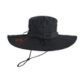 Cappello da pescatore nero traspirante a tesa larga con una coulisse regolabile - L / Nero