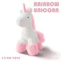 Plüsch Einhorn Puppe in Weiß und Rosa mit weichem Langflor für Taschen und Schlüssel - Regenbogen-Einhorn / 12cm Anhänger / Rosa