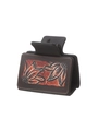 90235-Black Red Brown Abstract Leaf