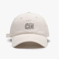 Men's baseball cap in beige cotton fabric with black CH letter embroidery detail - Adjustable / Beige