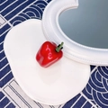 Creative resin red chili hair clip with realistic green stem and glossy glazed finish - Red Bell Pepper