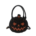 Bolso bandolera de calabaza de Halloween negro con diseño de cara naranja mujer - Negro & Naranja