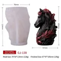 Detailed horse head silicone mold with black-red gradient candle finished product - Style B GJ-138