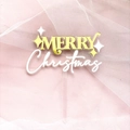 Acrylic Christmas cake topper MERRY Christmas gold white party decoration baking insert. - Gold Double-Layer Merry Christmas