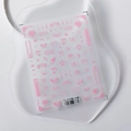 Pink heart and ribbon bow 3D nail art stickers with sweet aesthetic designs - Butterfly Heart Silk Satin (TS-2378)