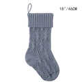 Calza natalizia grigia in maglia a trecce da 46 cm con gancio per i regali - Grigio / 18 Pollici / 46 CM