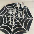 Silver spider web plate with matching disposable plastic forks and spoons set - Fork / Silver