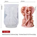 3D siliconen mal voor romantische koppel kaarsen met roze rozen decoratie - 3D Koppel knuffelen / GJ-250