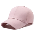 Minimalist light pink cotton baseball cap with curved brim and breathable eyelets - Pink