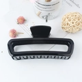 Glossy leopard print square hair claw clip in black finish for elegant hairstyling - Glossy Black