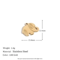 Elephant Silhouette Pendant with Loop - Gold