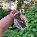 Christmas cow acrylic keychain with festive hat and lights for creative DIY accessories - Christmas Cow with Hat and Scarf Pattern (款2)