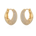Elegante Creolen mit 18K Vergoldung und Zirkonia-Pavé in einem geometrischen Design - Goldener Pavé-Zirkon-Sichel-Stil