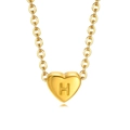 Elegant gold heart pendant necklace featuring an engraved letter H on a delicate chain - 40+5cm / Gold - Letter H