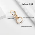 Light gold extension chain hardware for shoulder bags with 3.5cm round lobster clasps - 2 Segments / Bright Gold
