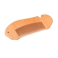 Whale-shaped pearwood beard comb with fine teeth in natural wood grain finish - Pear Wood / 12cm Pear Wood Double Hole Fish Comb / Natural Wood Color