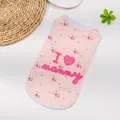 Gilet rose fleuri pour animaux avec imprimé 'I Love Mommy' pour petits chiens - S / Coeur Rose