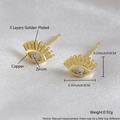 Exquisite gold-plated copper evil eye stud earrings with sparkling zircon inlay details - White Zirconia Eye Gold Plated