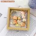 Rosa Kirschblüten Haarschmuck Set mit gelben Sternclips in einer 11cm Geschenkbox - Stern Herz 4-teiliges Set (Folienbox)