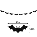 Striscione di Halloween con pipistrelli neri glitterati da 16 cm di larghezza e 6,8 cm di altezza - Banner di Pipistrello