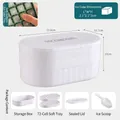 72-grid ice cube tray set with white storage box, sealing lid and handy scoop - White Soft Bottom 2 Layers 72 Grids with Storage Box and Scoop