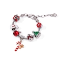 Kerstarmband met zilveren kralen, kerstman, sneeuwpop en diverse kersthangers voor vrouwen - Kerstthema Kralenstijl