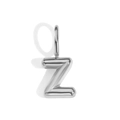 Silver vacuum plated bubble initial charm for DIY jewelry making - Capital Letter Z - Letter Z / Silver