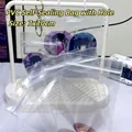 Transparent PVC self-sealing jewelry storage bag with hanging hole in 7x10cm size - With Hole / 7*10cm