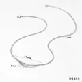 Minimalist silver steel snake chain necklace with opal teardrop pendant and sizing details - Streamlined White Gemstone (D1450) / Silver