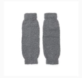 Detail of dark grey wool knit leg warmers showing soft texture and ribbed cuffs - One Size / Dark Gray