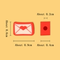Perlina a busta con cuore rosso per gioielli fai da te con misure 0,9x0,6x0,4 cm - Piccola Busta A Cuore