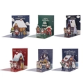 Set of six unique 3D pop-up Christmas cards with festive Merry Christmas greetings - H1 Series Assorted Set