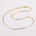 Minimalist gold stainless steel paperclip chain necklace with sleek square wire links - 50cm / Gold