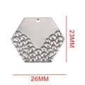 Silberner geometrischer Sechskantanhänger mit Hammerschlagstruktur, 23 mm mal 26 mm - Sechseck Gold / 23mmx26mm