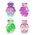 Mini cupcake and perfume bottle shaped rainbow pop it fidget toy keychain set - Ice Cream Pop 4.3*5.6cm
