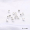 3x1.2mm silver metal beads for DIY handmade jewelry bracelets and necklaces - Thick Silver Plated 3mm