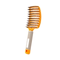 Spazzola curva arancione e beige con setole di cinghiale per massaggio dei capelli - Tipo Massaggio Setole di Cinghiale / Arancione