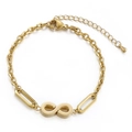 Bracciale simbolo infinito dorato con cornici metalliche allungate e chiusura a moschettone - Oro (KB151167-Z)
