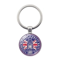 Vintage metal keychain with United Kingdom flag and Big Ben silhouette pendant - Vintage United Kingdom