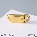 Connettore per fibbia cubana dorata lucida 13mm, misura 39x13mm e peso 14g - Stile Grande Oro (KLJ6294-Z)
