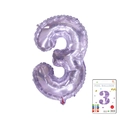 32-inch purple metallic foil balloon in shape of number 3 with paper card packaging - 40-inch Jelly Purple 3-piece Set With Paper Card