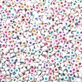 Flat round acrylic beads with colorful star patterns for DIY jewelry craft making - White & Colorful Star