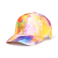 Baseball cap featuring vibrant tropical tie-dye abstract print and curved brim - Abstract Colorful Smudge Style (21#)