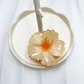 Elegant floral hair claw clip in transparent orange gradient resin for women - Creamy Orange (Rolled Flower)