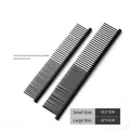 Set of small and large black stainless steel grooming combs for dogs and cats - Painted Black