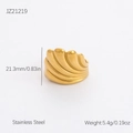 Ring aus 18K vergoldetem Edelstahl mit einzigartigem Wellenmuster und Muschel-Struktur - Fächerförmiger Wellen-Stil (JZ21219)